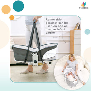 Mastela 6 In 1 Multi-Function Rocker & Bassinet- Grey - 8037