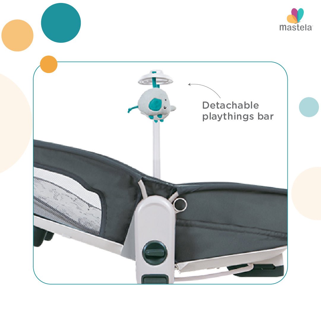 Mastela 6 In 1 Multi-Function Rocker & Bassinet- Grey - 8037