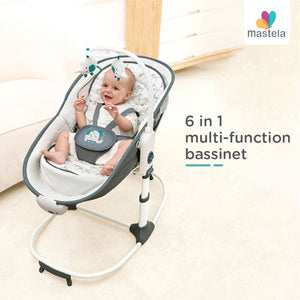 Mastela 6 In 1 Multi-Function Rocker & Bassinet- Grey - 8037