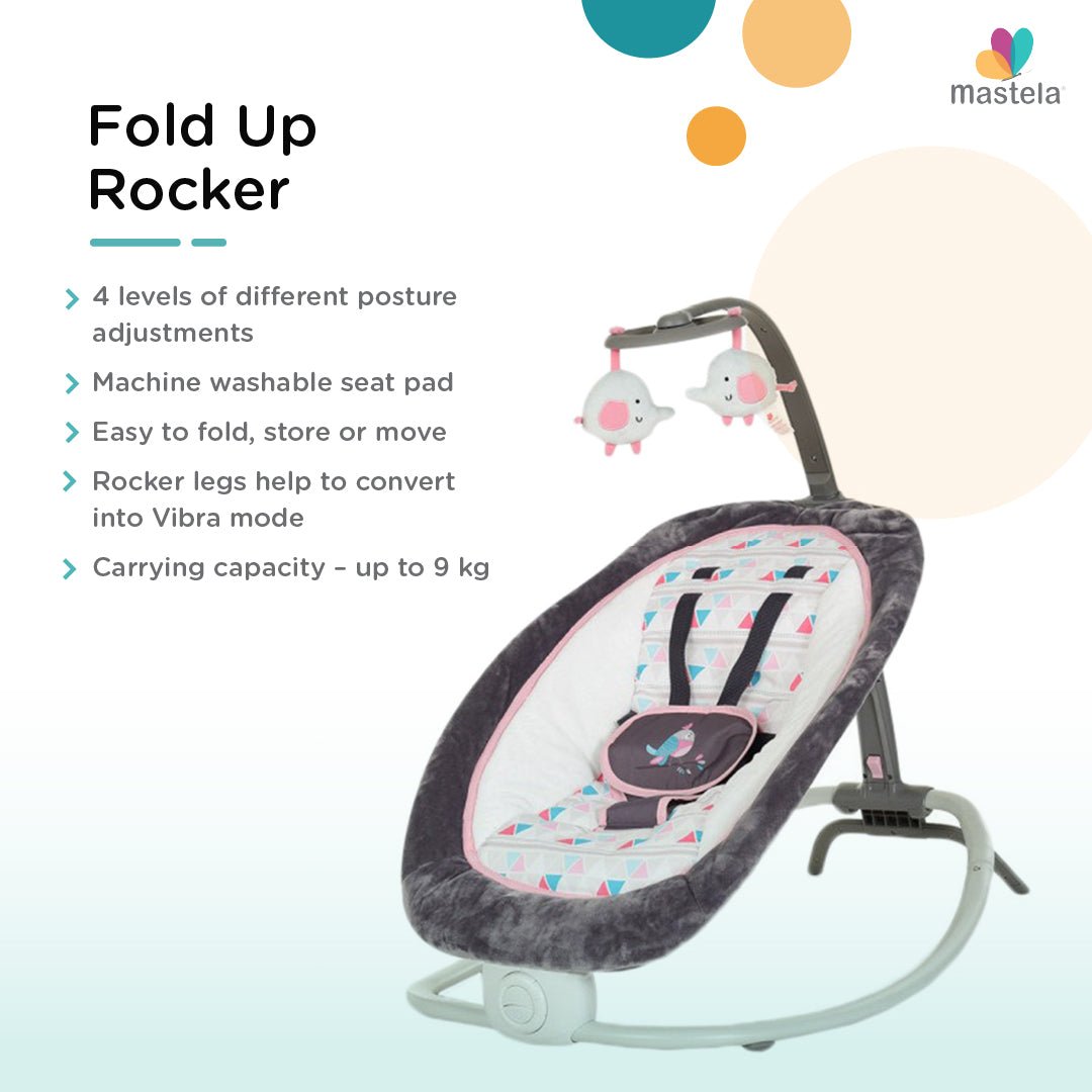 Mastela Fold Up Baby Rocker- Pink - 6917