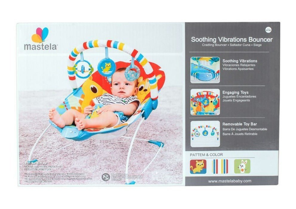 Mastela Newborn Baby to Toddlers Rocker Musical Bouncer Chair- Red - 6730