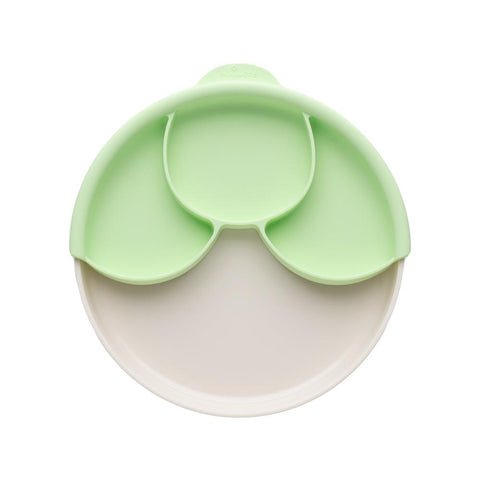 Miniware Healthy Meal Suction Plate with Dividers Set-Vanilla/Key Lime - MWHMVK