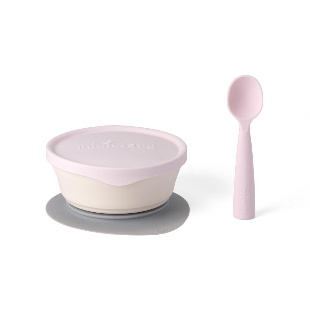 Miniware Suction Bowl With Spoon- Vanilla/Cotton Candy - MWFBVC