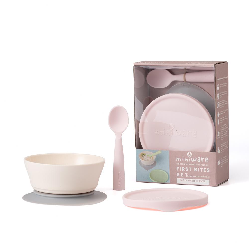 Miniware Suction Bowl With Spoon- Vanilla/Cotton Candy - MWFBVC