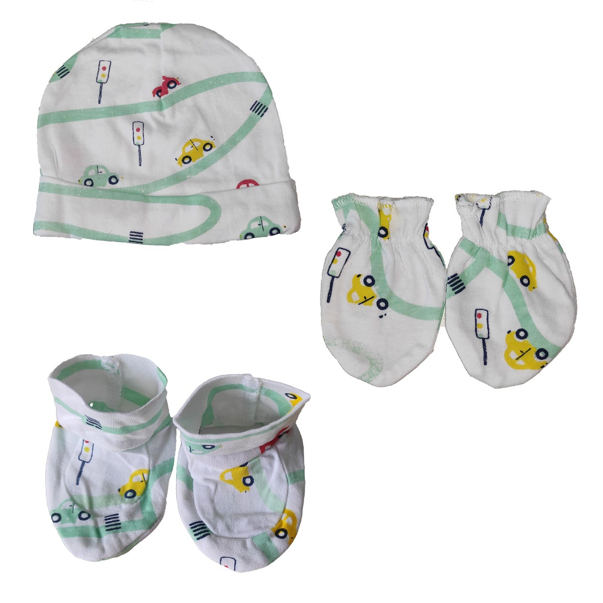 Mittens, Booties and Cap set- City Drive - MBC-CTDRV