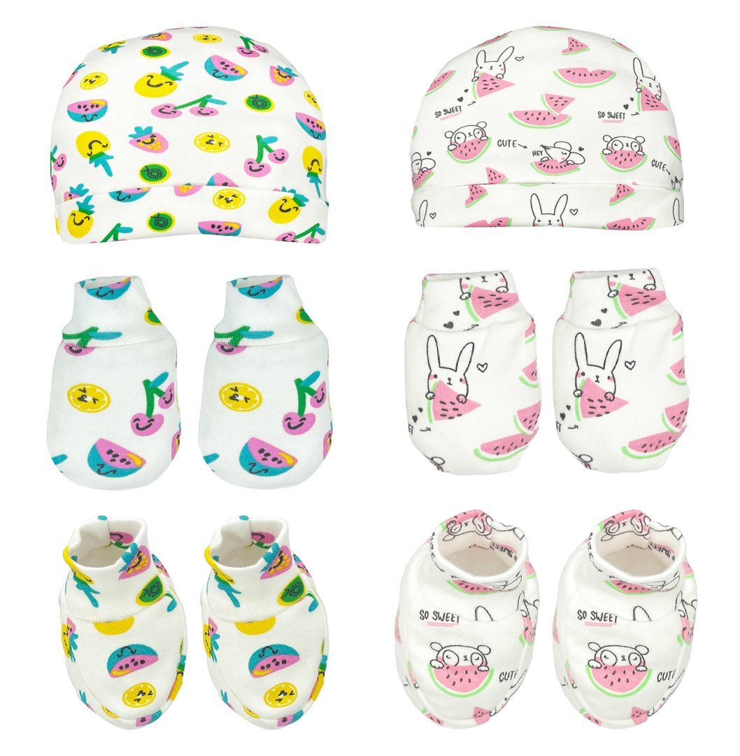 Mittens, Booties and Cap Set Combo of 2- Option A - MBC2-MP-BRYSM
