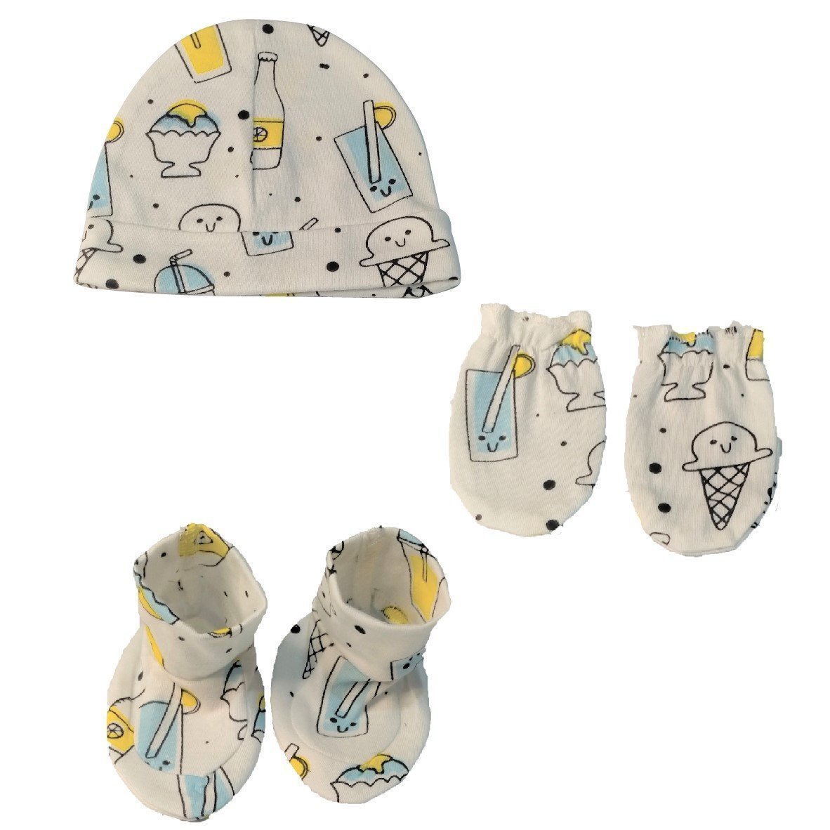 Mittens, Booties and Cap Set Combo of 2- Option F - MBC2-MP-FRCMS