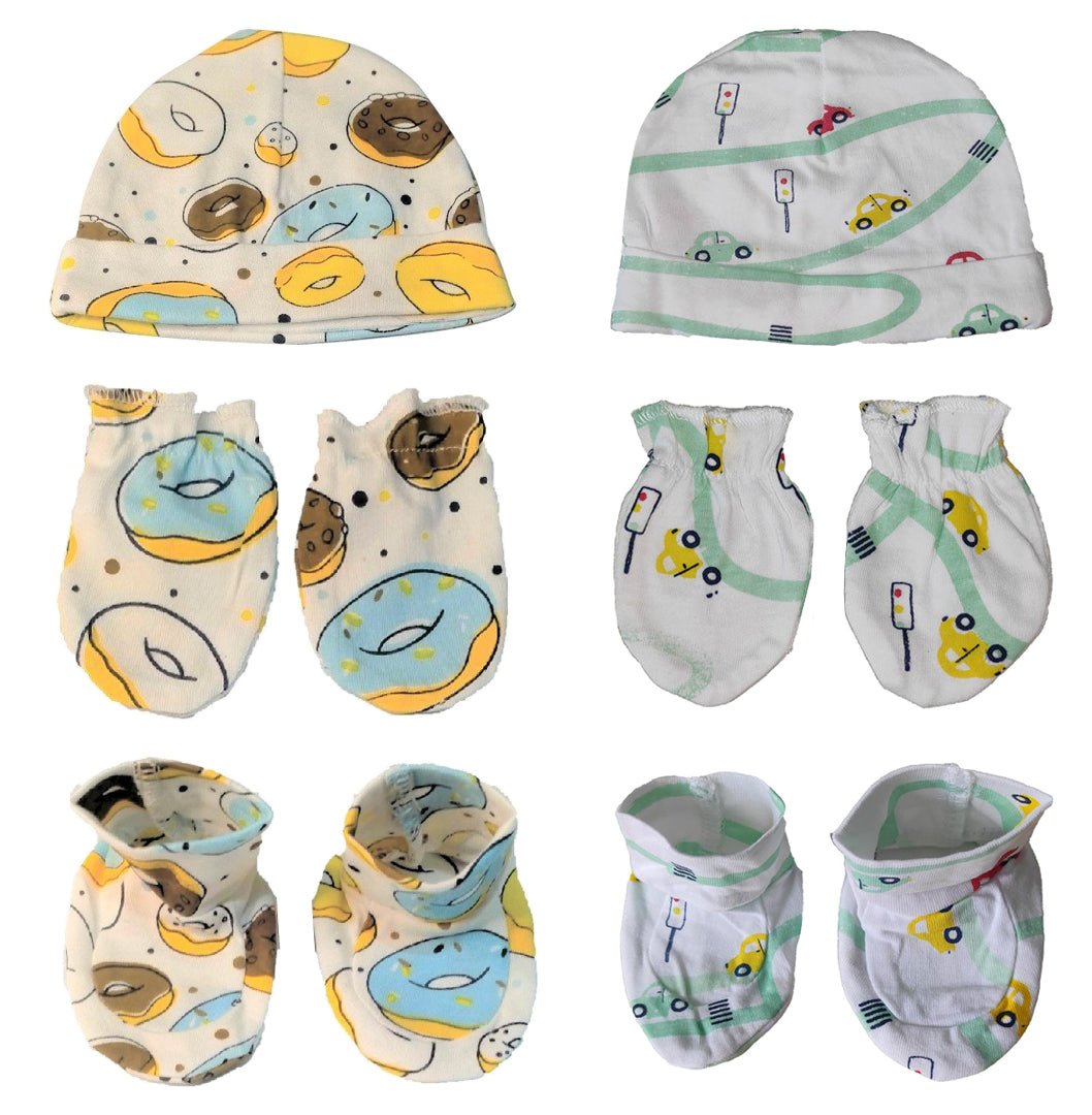 Mittens, Booties and Cap Set Combo of 2- Option G - MBC2-MP-CDSLD