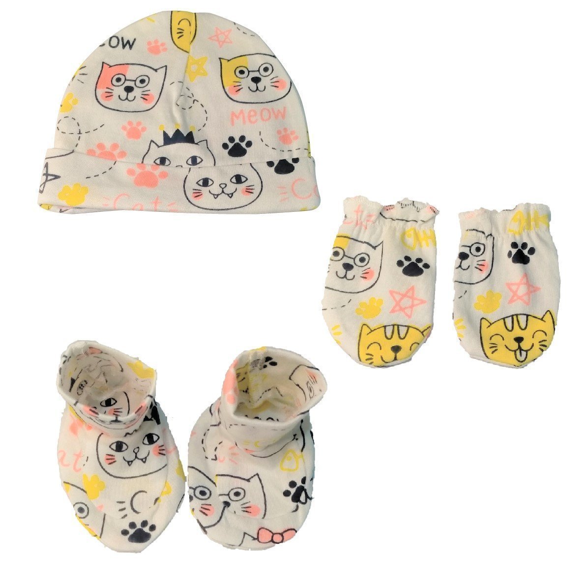 Mittens, Booties and Cap Set Combo of 2- Option I - MBC2-MP-MWBKL