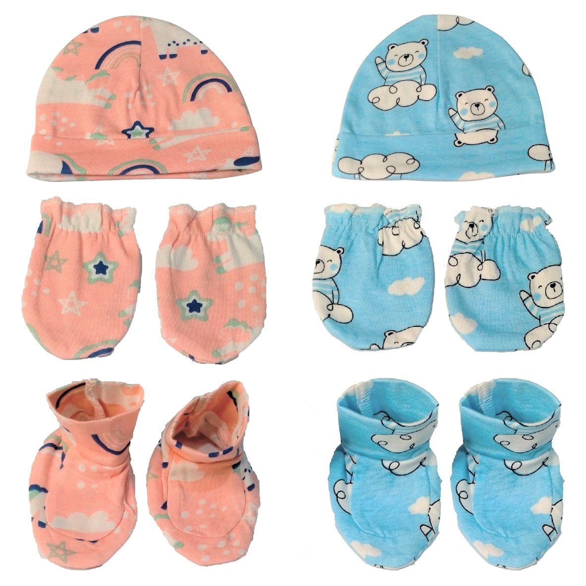 Mittens, Booties and Cap Set Combo of 2- Option K - MBC2-MP-HLBMU