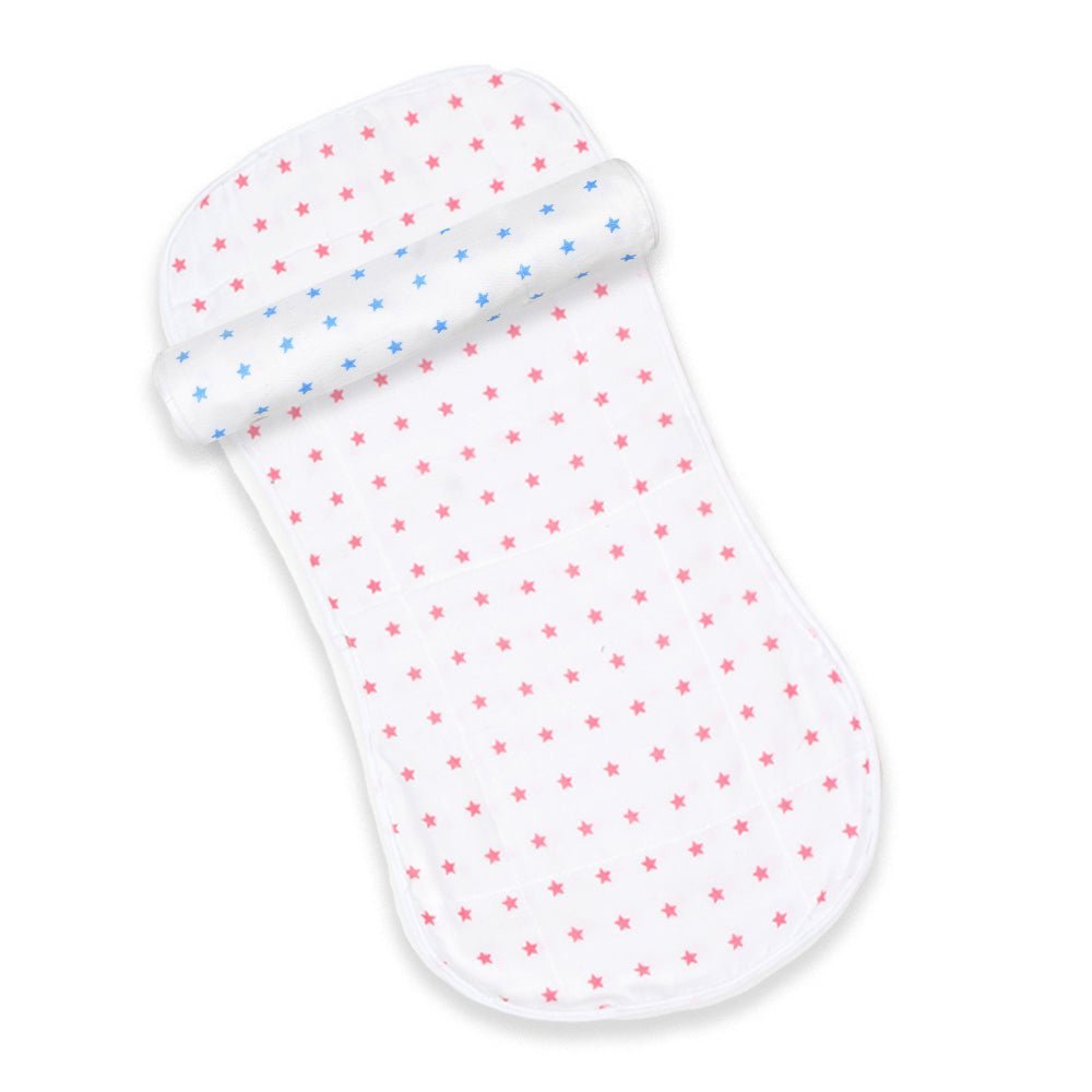 Muslin Burp Cloth Combo of 2- Option 5 : Blue Star-Pink Star - MSBC2-BSPNS