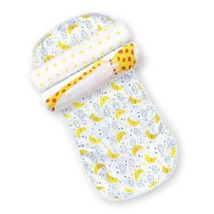 Muslin Burp Cloth Combo Of 3- Option 9: Tall As A Giraffe-Yellow Star- Moon And Stars - MSBC3-TYSMS