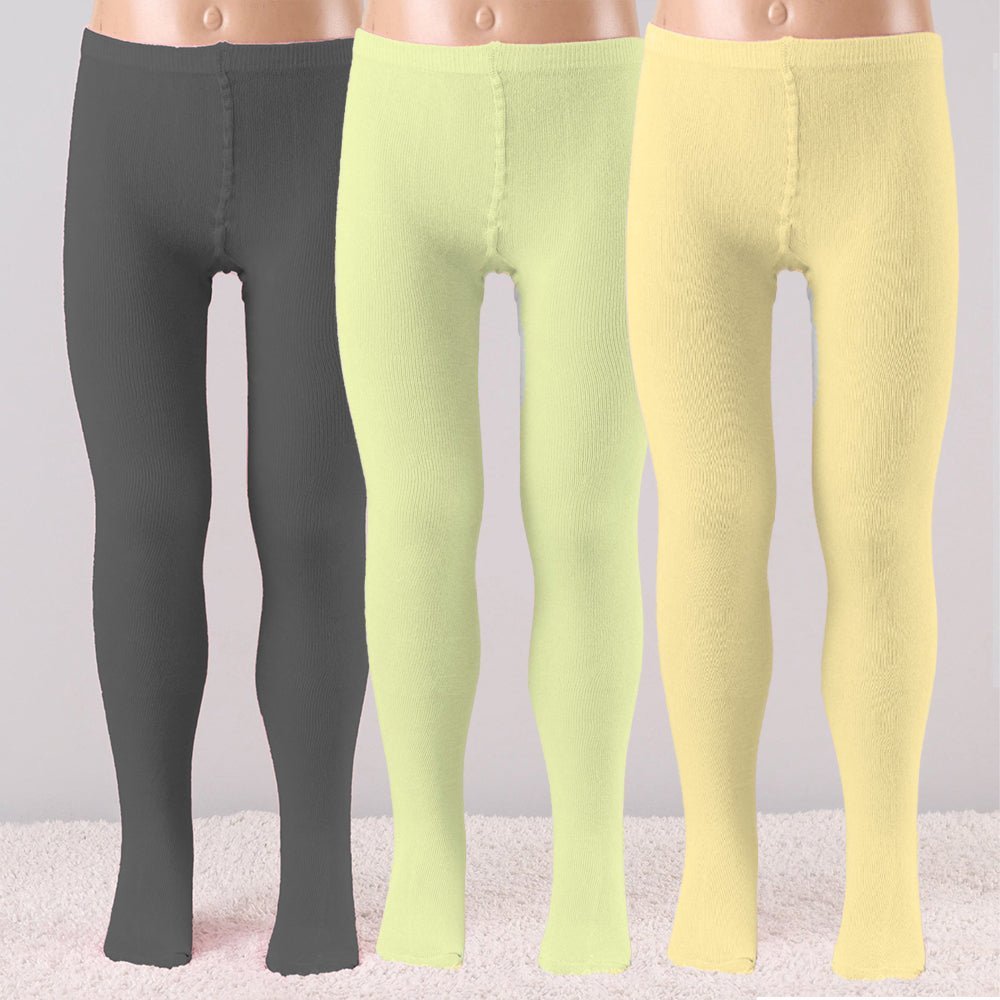 Mustang Combo Of 3 Cotton Blend Stockings: Creme, Black & Skin - SOC3-CBS-CBS-3-6