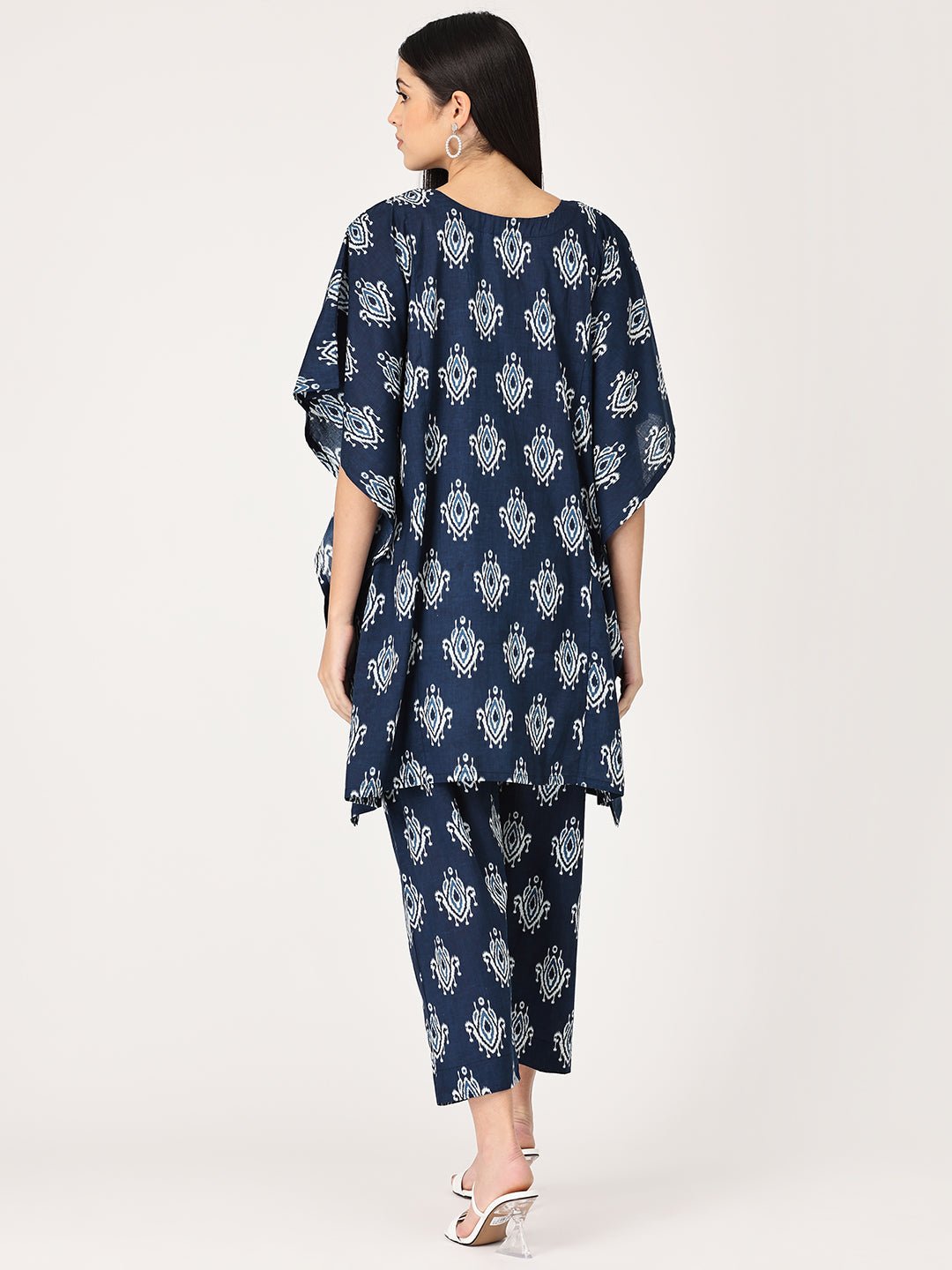 Navy Peony Maternity and Nursing Kaftan Set