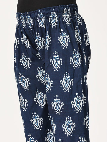 Navy Peony Maternity and Nursing Kaftan Set