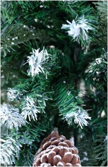 Nordic Christmas Decorations Balsam Christmas Tree With Light Frosting And Big Pine Cones, 4 ft - FCH-2201004