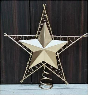 Nordic Christmas Decorations CEZAR Iron Tree Topper Star - FCH-2220305