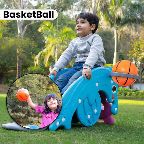 OK Play 3 IN 1 Slide Along With Rocker And Basket Ball - FTFT000061