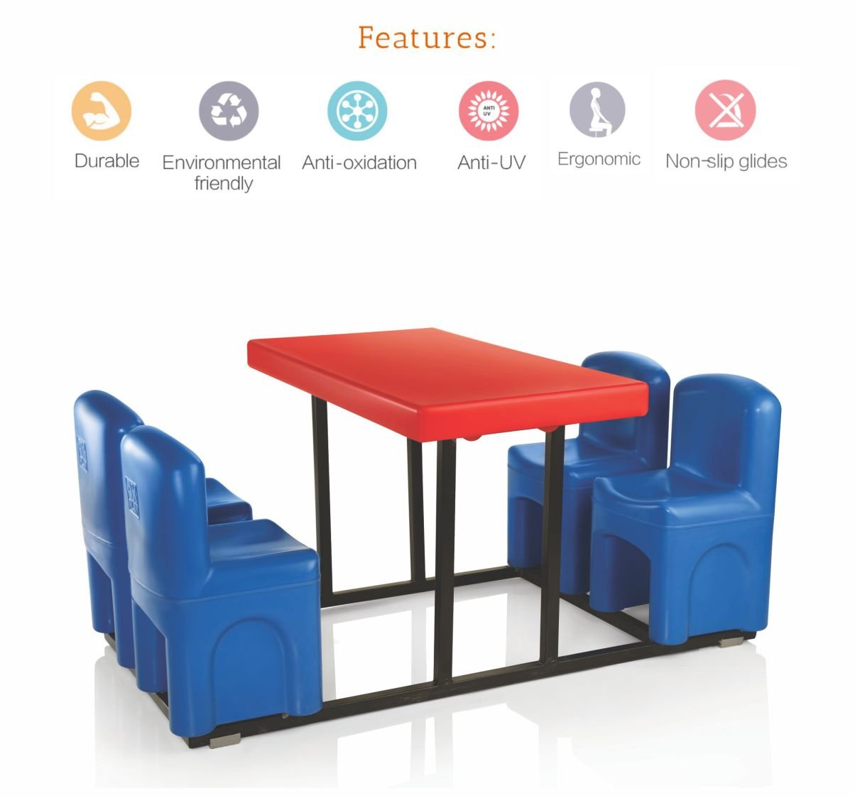 OK PLAY Fun Four Desk – BLUE / RED -