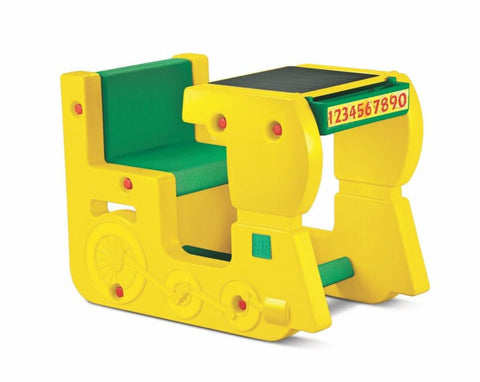OK Play Fun On Wheels Single Chair and Table - Yellow & Green - FTFF000033