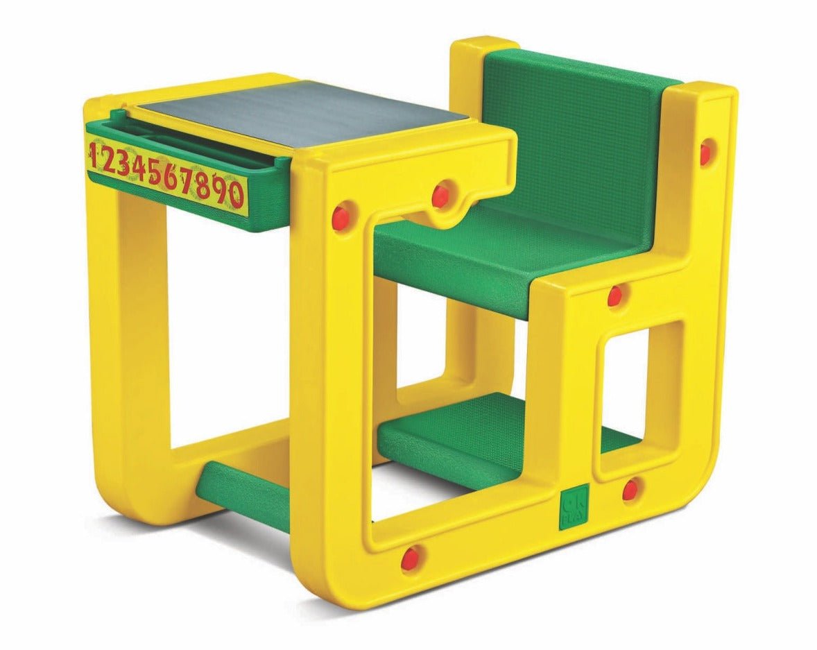 OK Play Jack In The Box Single Chair & Desk Set - Yellow & Green - FTFF000024