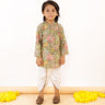 Olive Floral Boys Dhoti Kurta Set - DK-OMFLR-0-6
