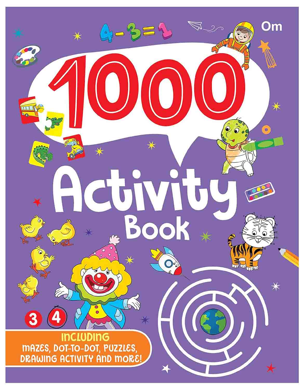 Om Books International 1000 Activity Book- Mazes, Dot to Dot, Spot the Difference - 9789395701952