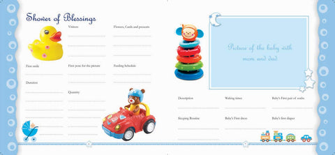 Om Books International Baby Record Books for Boys (Blue): Blue book - 9789381607596