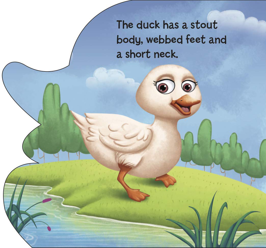 Om Books International Duck ( Animals and Birds )- Cutout Board Books - 9789384119096