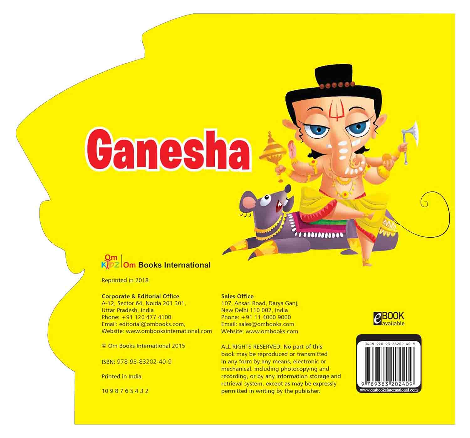 Om Books International Ganesha (Gods and Goddesses)- Cutout Board Books - 9789383202409