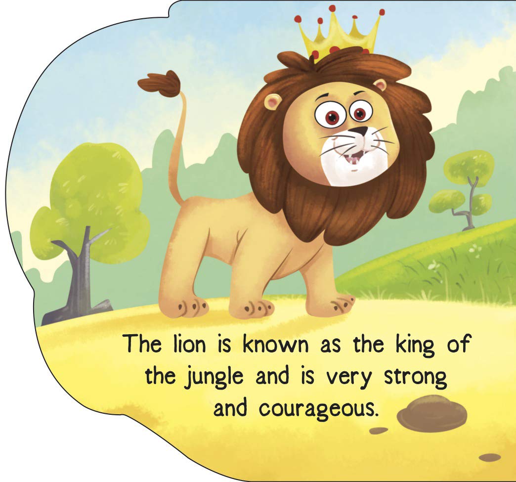 Om Books International Lion ( Animals and Birds )- Cutout Board Books - 9789384119041