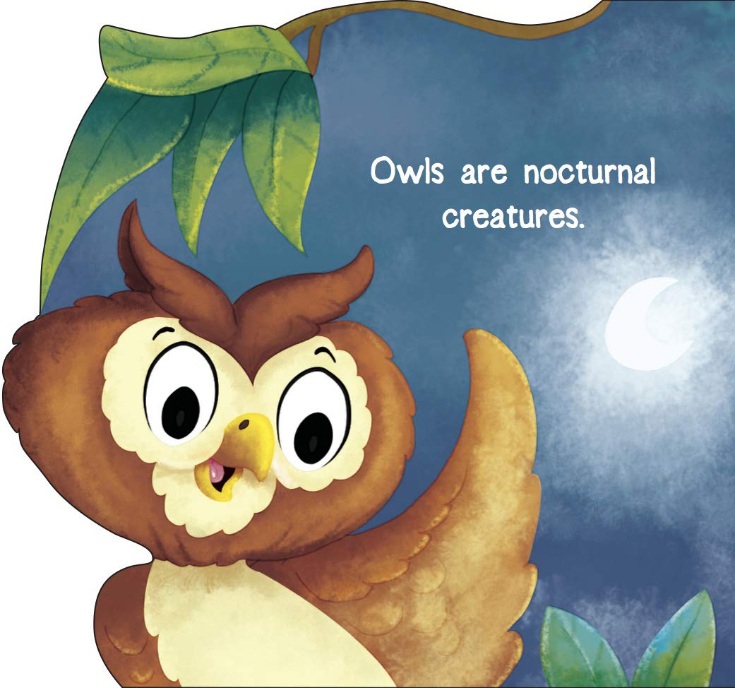 Om Books International Owl ( Animals and Birds )- Cutout Board Books - 9789352760107