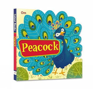 Om Books International Peacock ( Animals and Birds)- Cutout Board Books - 9789353761110