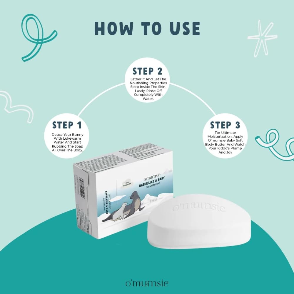O'mumsie Bathe Like A Baby | Moisture Bathing Bar Baby Soap | Pack of 2 - OM-15