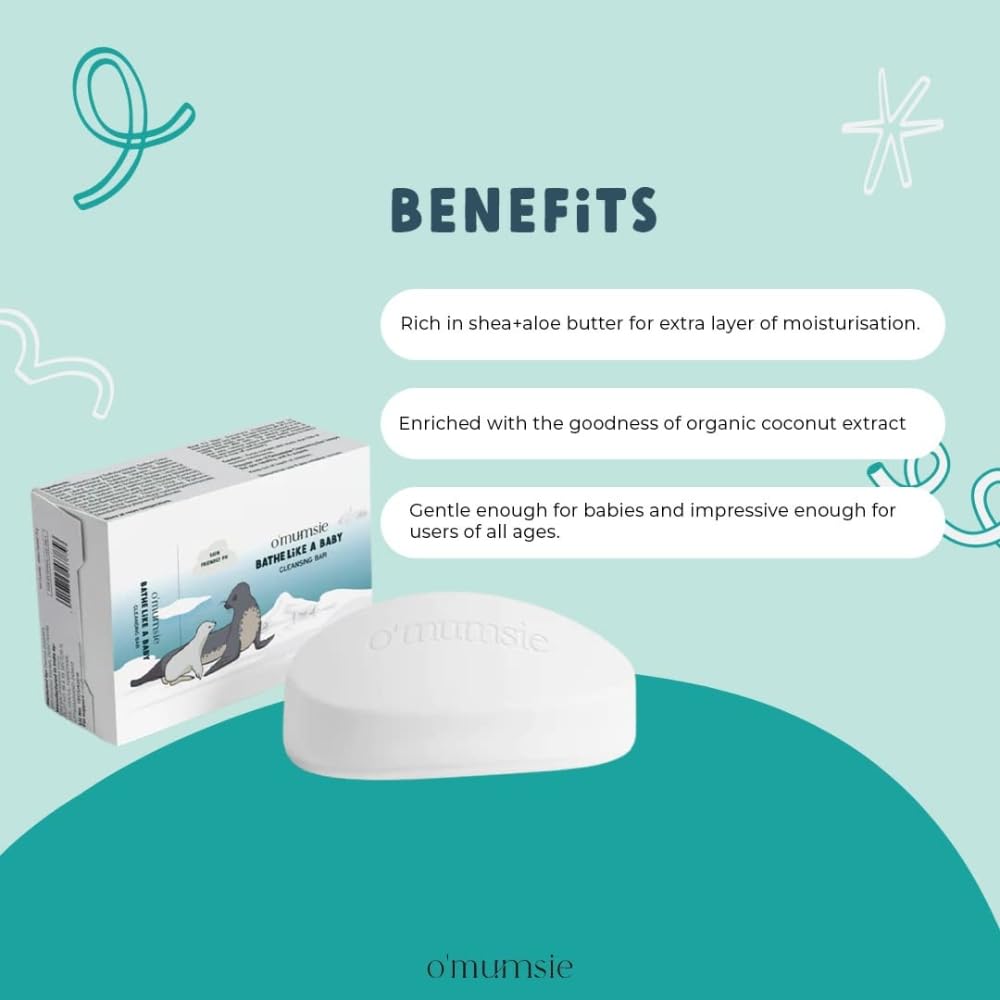 O'mumsie Bathe Like A Baby | Moisture Bathing Bar Baby Soap | Pack of 2 - OM-15