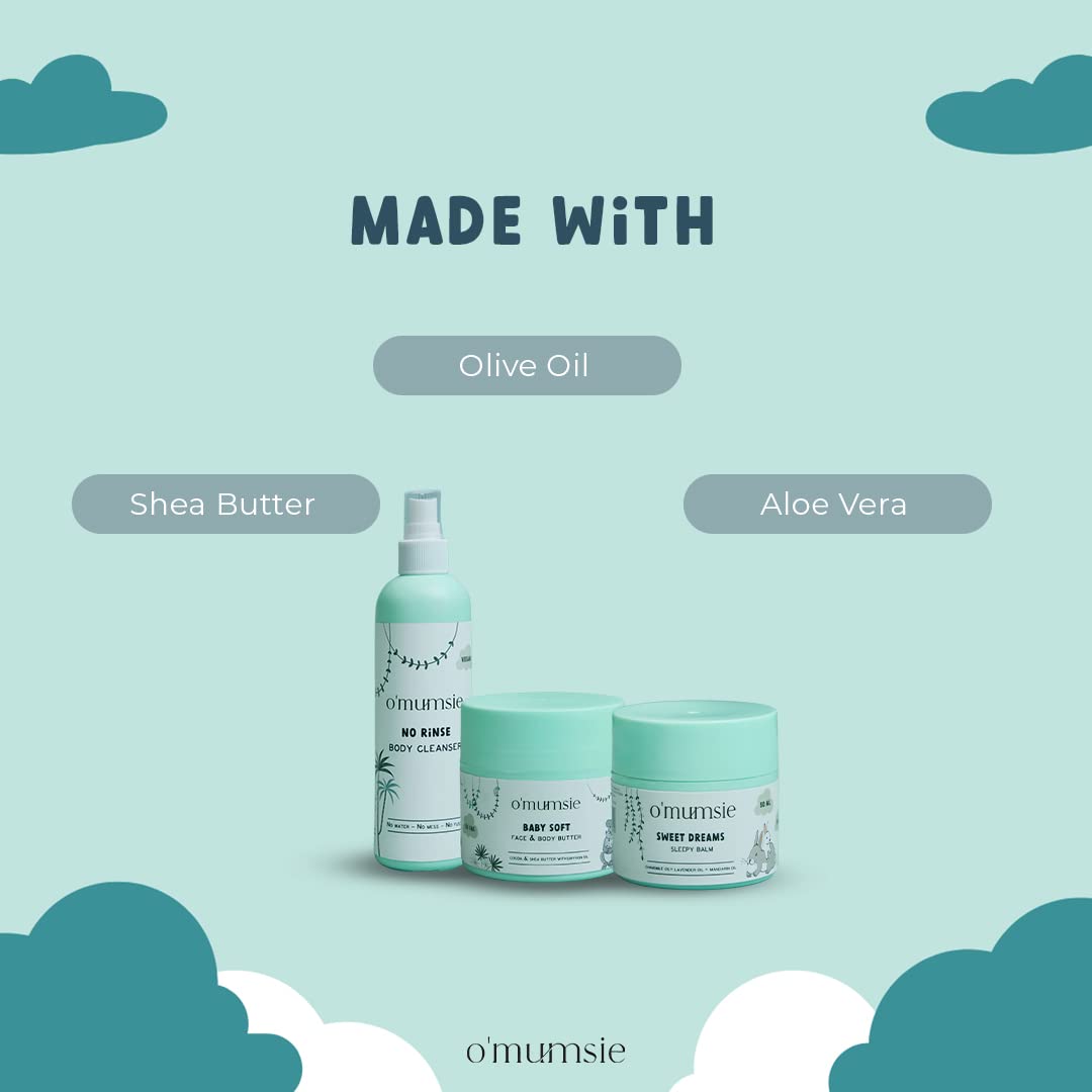 O'mumsie-Bedtime Rituals Kit with Body Cleanser, Face & Body Butter, Sleepy Balm - OM-13
