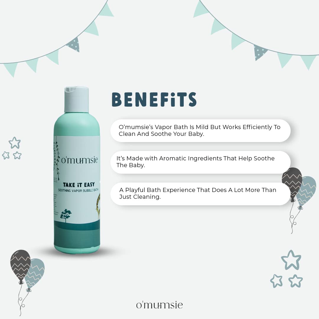 Omumsie Soothing Vapor baby bubble bath | Safe For Kids And Adults - 250 ML - OM-5