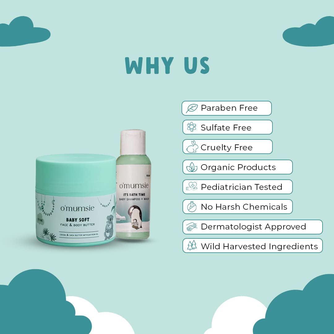 O'mumsie-Tiny Explorers Travel Kit for babies | Baby Shampoo + Body Butter - OM-11