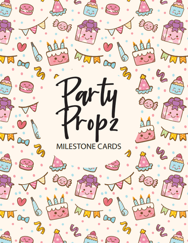 Party Propz Theme Milestone Cards- (Pack of 25) - MSCD-PYPRP