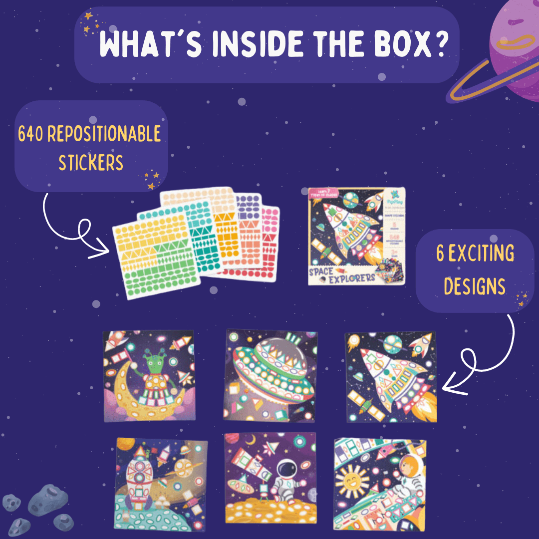 PepPlay Educational Shape Sticker- Space Explorers (7 Types of Shapes Learning Set ) - PP20603