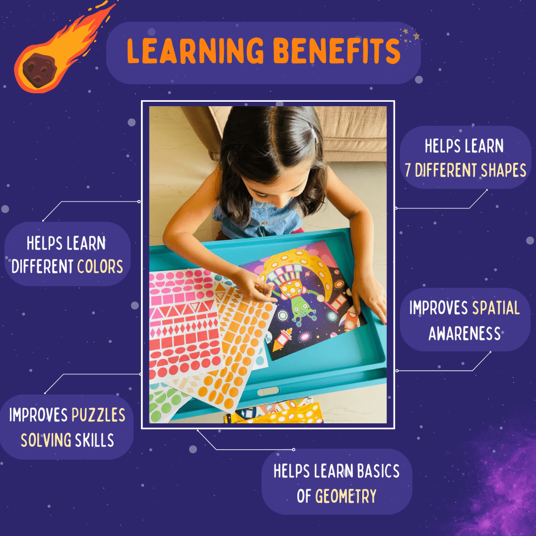 PepPlay Educational Shape Sticker- Space Explorers (7 Types of Shapes Learning Set ) - PP20603