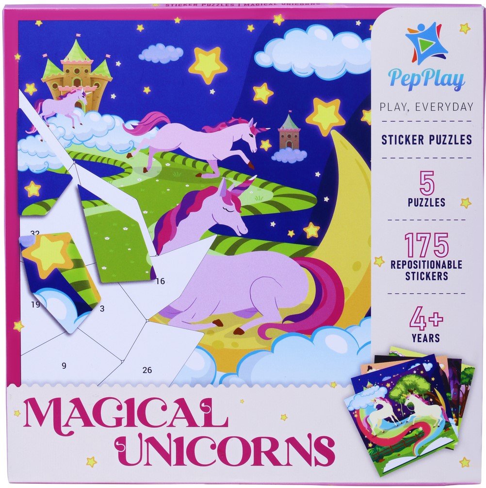 PepPlay Educational Sticker Puzzle- Magical Unicorn (Set of 5 Puzzles) - PP20601