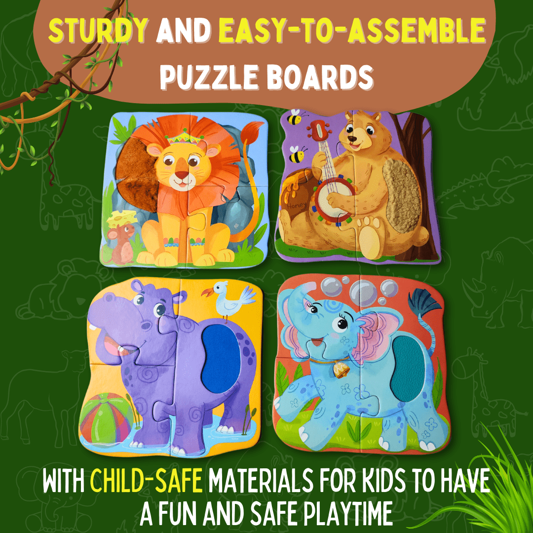 MY FIRST TOUCH & FEEL PUZZLES- WILD ANIMALS - PP20803