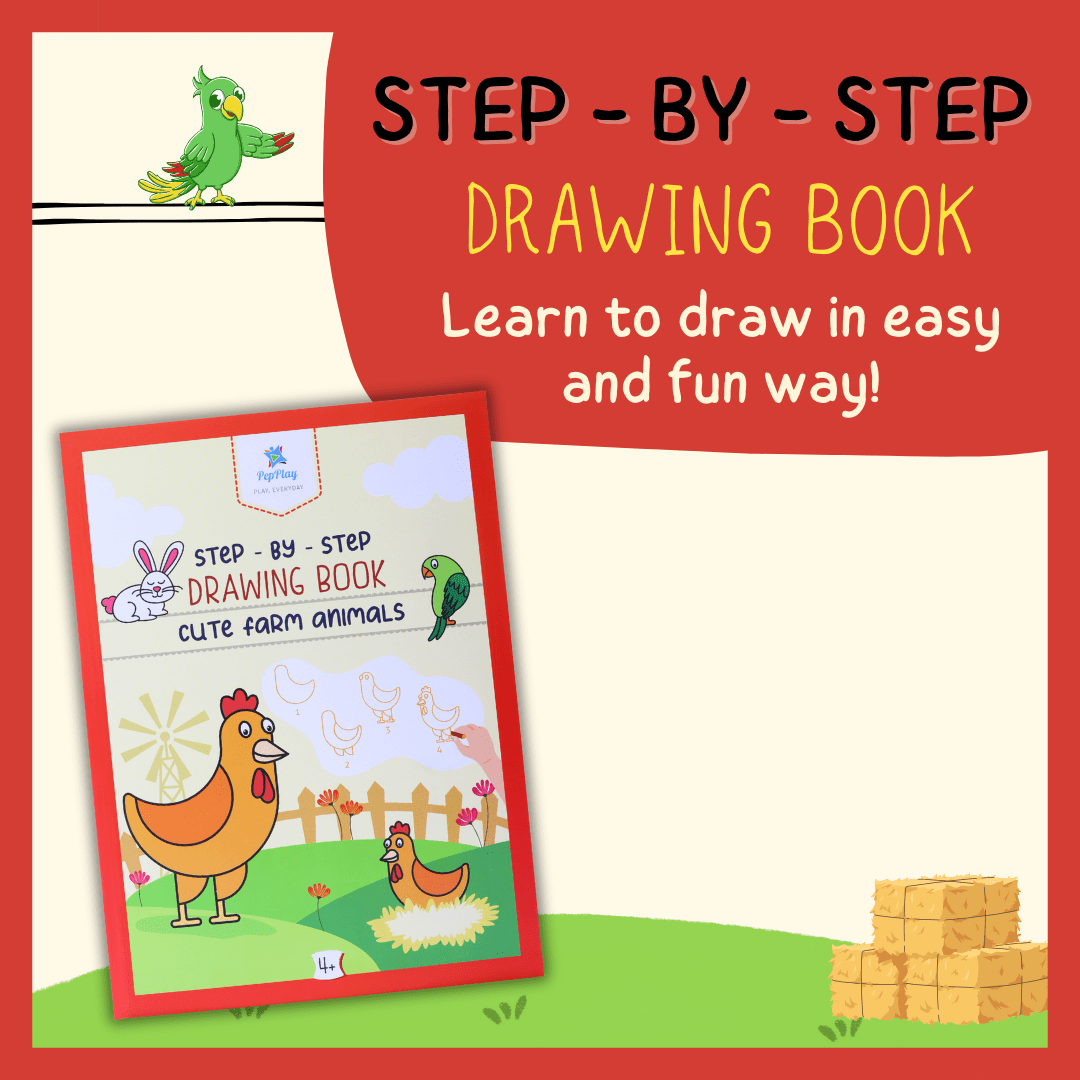 PepPlay Step by Step Drawing Book- Cute Farm Animals Theme - PP20502
