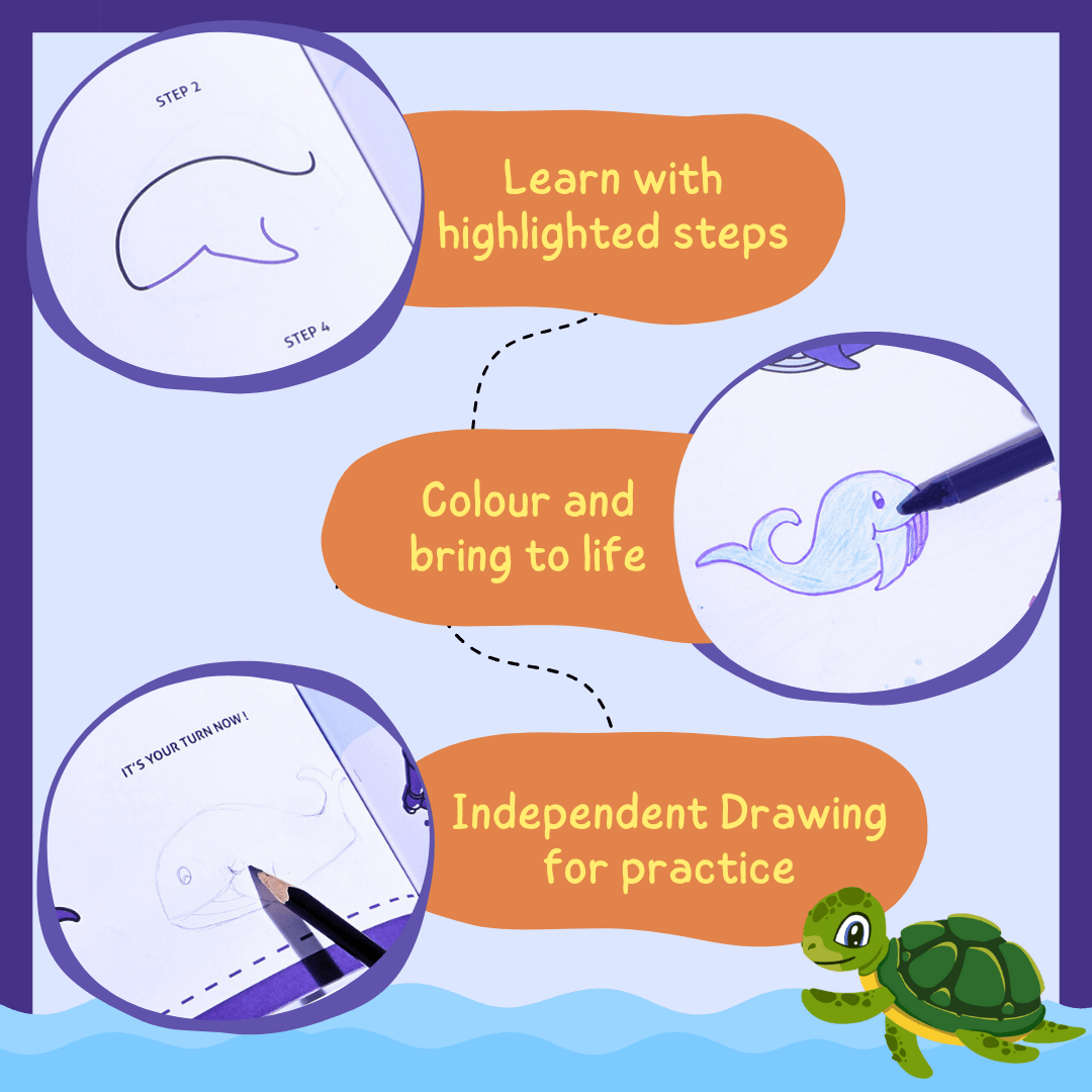 PepPlay Step by Step Drawing Book- Mystical Marine Life Theme - PP20503