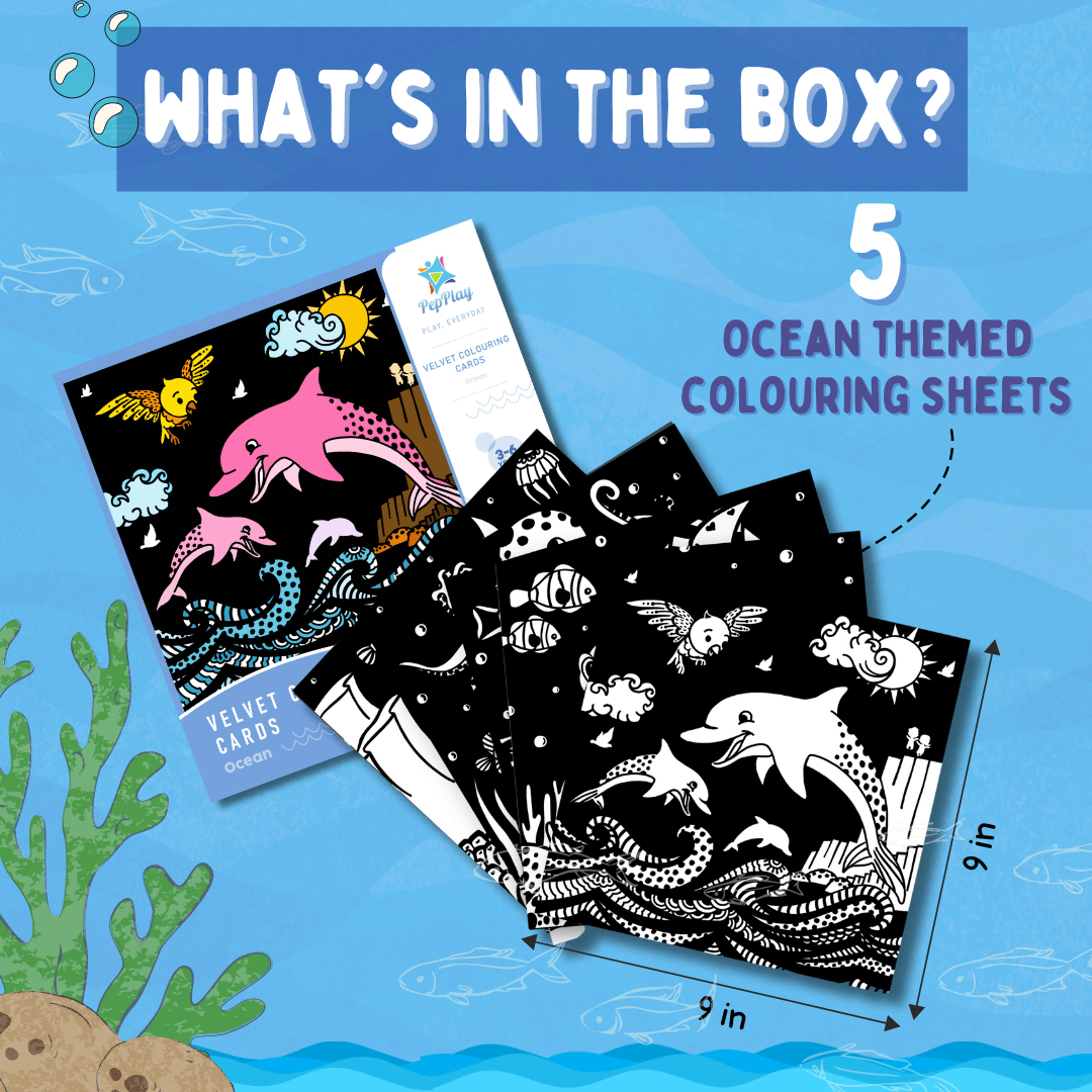 PepPlay Velvet Colouring Cards- Ocean Theme - PP20101
