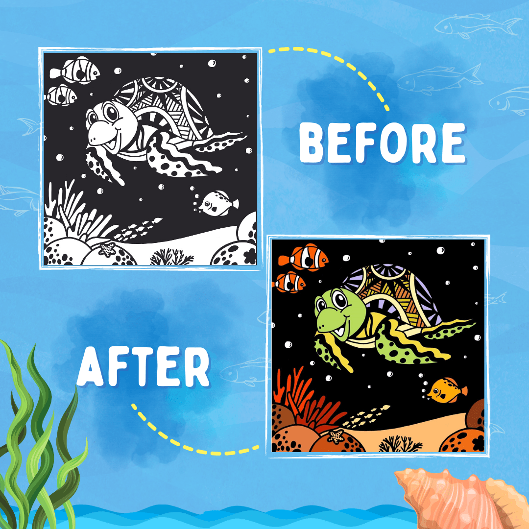 PepPlay Velvet Colouring Cards- Ocean Theme - PP20101