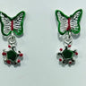Pushker Badri Sarraf Earing-Butterfly Green - ENG-BFG