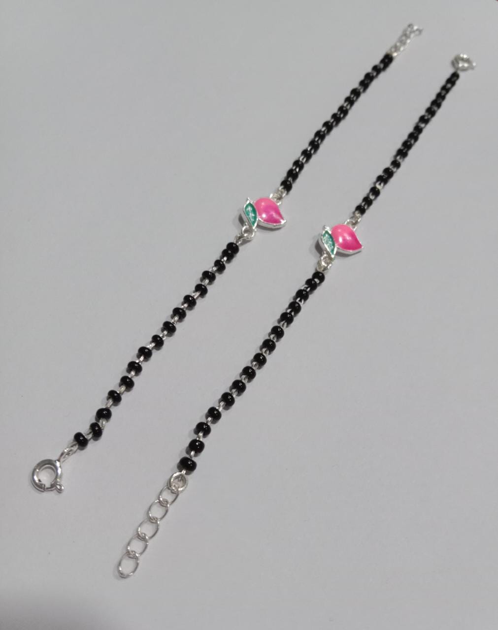 Pushker Badri Sarraf Pink Fruit Black Beads Bracelet - NZ-FRT