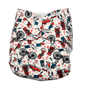 Ride a Bike Print- Reusable Diaper - CD-GRPHIC-3-3